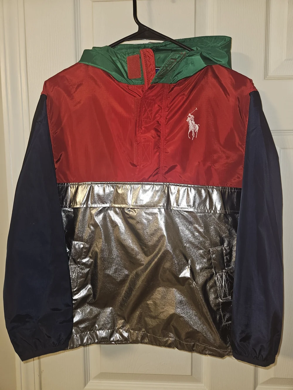 Polo by Ralph Lauren Colorblock Anorak Jacket - Red/Green/Navy/Silver - Retro